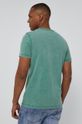 T-shirt męski z efektem acid wash zielony 100 % Bawełna
