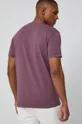 T-shirt męski z bawełnianej dzianiny różowy 100 % Bawełna