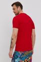 T-shirt męski z gładkiej dzianiny czerwony 95 % Bawełna, 5 % Elastan
