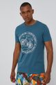 niebieski T-shirt męski z bawełny organicznej niebieski Męski