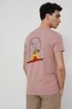T-shirt męski z bawełny organicznej różowy 100 % Bawełna organiczna
