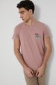 lawendowy T-shirt męski z bawełny organicznej różowy