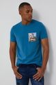 jasny niebieski T-shirt męski z bawełny organicznej niebieski Męski