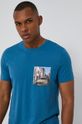 jasny niebieski T-shirt męski z bawełny organicznej niebieski