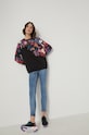 Bluza bawełniana damska z nadrukiem czarna RS22.BLD302 czarny RS22