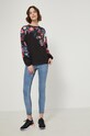 Bluza bawełniana damska z nadrukiem czarna czarny RS22.BLD302