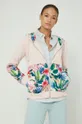 Bluza bawełniana damska wzorzysta z nadrukiem różowa 100 % Bawełna