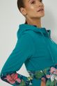 Bluza bawełniana damska wzorzysta z nadrukiem zielona Damski