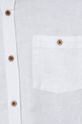 Koszula lniana męska regular ze stójką biała Męski