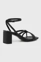 čierna Dámske sandále z ekologickej kože