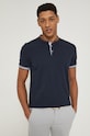 Polo bawełniane męskie gładkie z domieszką elastanu granatowe granatowy RS22.POM401
