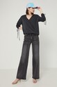 Jeansy damskie wide leg czarne czarny RS22.SJD302