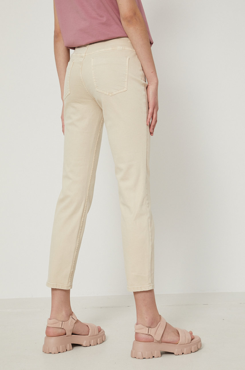 Jeansy damskie straight żółte 98 % Bawełna, 2 % Elastan