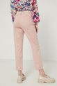 Spodnie damskie gładkie różowe 98 % Bawełna, 2 % Elastan