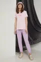 Spodnie dresowe damskie gładkie fioletowe fioletowy