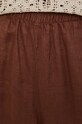 Spodnie lniane damskie high waist brązowe brązowy RS22.SPDA00