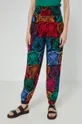 Spodnie damskie szerokie multicolor multicolor