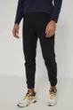 Spodnie dresowe męskie gładkie czarne czarny