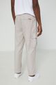 Spodnie lniane męskie proste beżowe Materiał zasadniczy: 45 % Bawełna, 55 % Len, Podszewka kieszeni: 100 % Bawełna