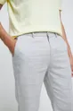 szary Spodnie z domieszką lnu męskie proste szare