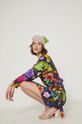 multicolor Sukienka taliowana wzorzysta multicolor Damski