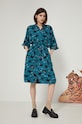 Sukienka rozkloszowana wzorzysta by Jakub Zasada zielona RS22.SUD350 turkusowy RS22