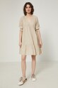 Odzież Sukienka lniana damska oversize beżowa RS22.SUD704 beżowy