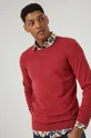 ružovo-červená Bavlnený sveter pánsky Basic
