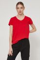 T-shirt bawełniany damski czerwony czerwony