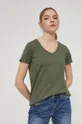 Bavlnené tričko dámsky Basic zelená