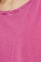 T-shirt bawełniany gładki różowy Damski