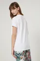 T-shirt bawełniany damski gładki z domieszką elastanu biały 96 % Bawełna, 4 % Elastan