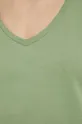 T-shirt bawełniany damski gładki z domieszką elastanu zielony Damski