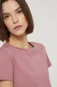 T-shirt bawełniany damski gładki różowy różowy