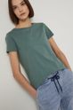 cyraneczka T-shirt bawełniany damski gładki zielony Damski