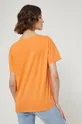 T-shirt bawełniany damski gładki pomarańczowy 100 % Bawełna