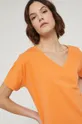 pomarańczowy T-shirt bawełniany damski gładki pomarańczowy
