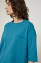 turkusowy T-shirt bawełniany damski turkusowy