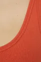 Top bawełniany damski prążkowany z domieszką elastanu czerwony