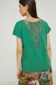 T-shirt bawełniany damski zielony 100 % Bawełna