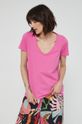 ostry różowy T-shirt damski gładki różowy Damski