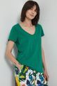 T-shirt damski gładki zielony ostry zielony