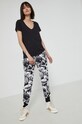 T-shirt bawełniany damski gładki z domieszką elastanu czarny RS22.TSD0C3 czarny RW22