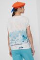 T-shirt bawełniany Eviva L'arte damski wzorzysty niebieski 100 % Bawełna