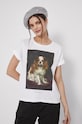 T-shirt bawełniany Eviva L'arte damski z nadrukiem biały biały RS22.TSD156