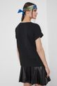 T-shirt bawełniany Eviva L'arte damski z nadrukiem czarny 100 % Bawełna