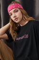 czarny T-shirt damski bawełniany z napisem czarny Damski