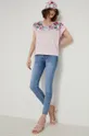 Medicine - Βαμβακερό μπλουζάκι Flower Oasis ροζ