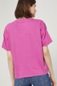 T-shirt bawełniany damski z nadrukiem by Jakub Zasada różowy 100 % Bawełna