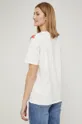 T-shirt bawełniany damski z nadrukiem beżowy 100 % Bawełna